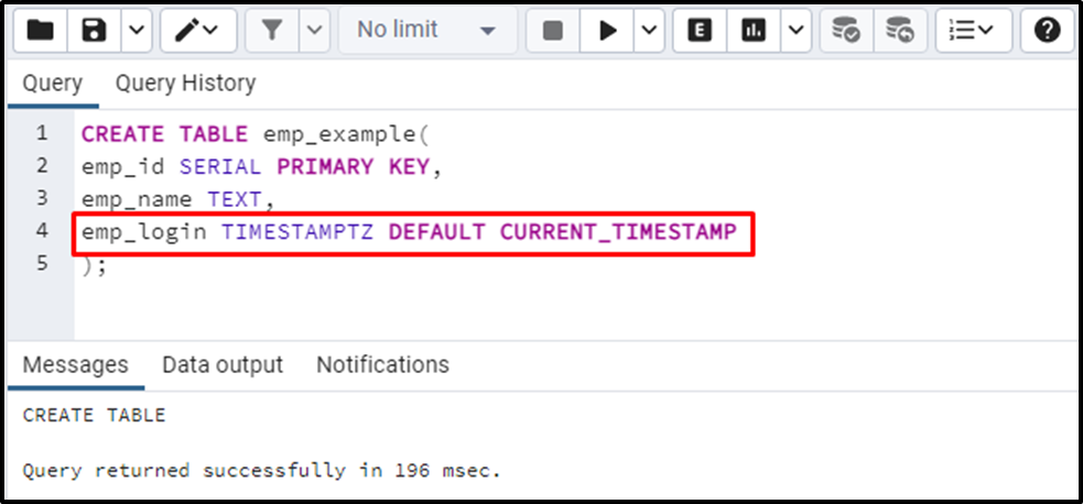 postgresql timestamp data type