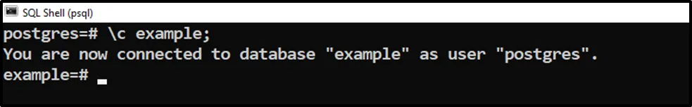 psql \l command - connect to a database