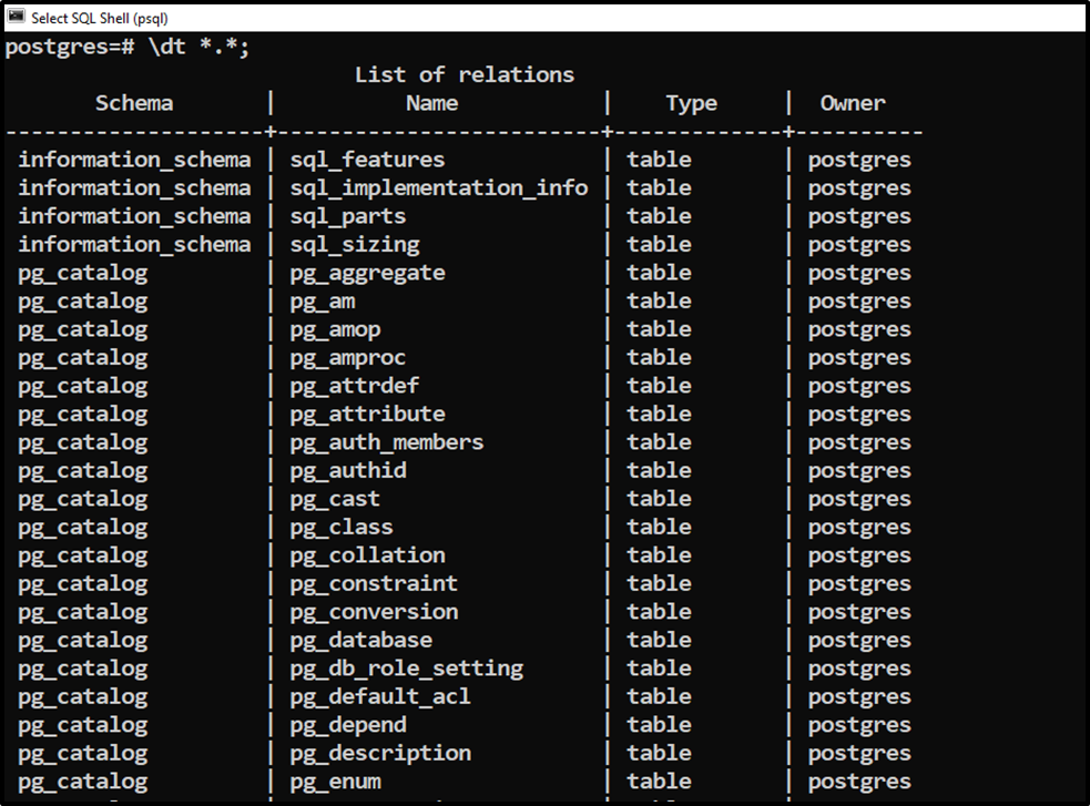 PostgreSQL How To List All Available Tables CommandPrompt Inc 